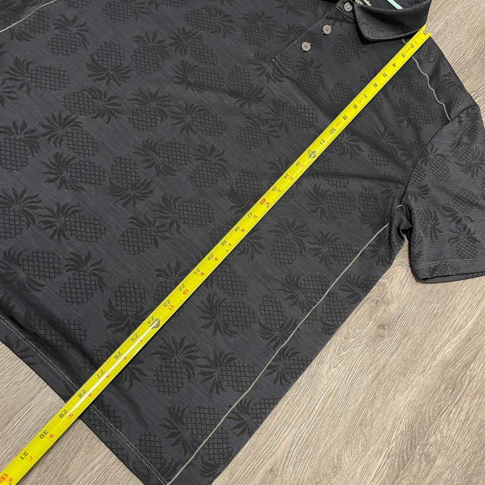 Tommy Bahama Polo Shirt Mens Large Black IslandZone Pineapple Print Short Sleeve - Picture 5 of 6